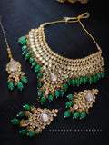 Zevar Jewelry Kundan Bridal Jewellery Monalisa Beads Meenakari Work Back Side Set By Zevar