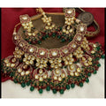 Zevar Jewelry Kundan Choker Necklace meenakari Work Earrings with Maantika set By Zevar