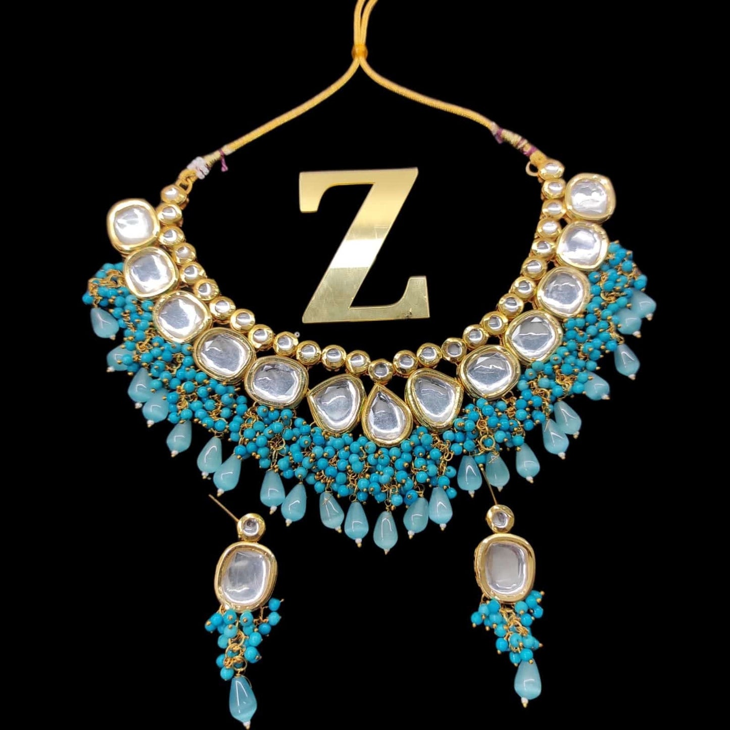 Zevar Jewelry kundan Necklace meenakari work back side set by Zevar