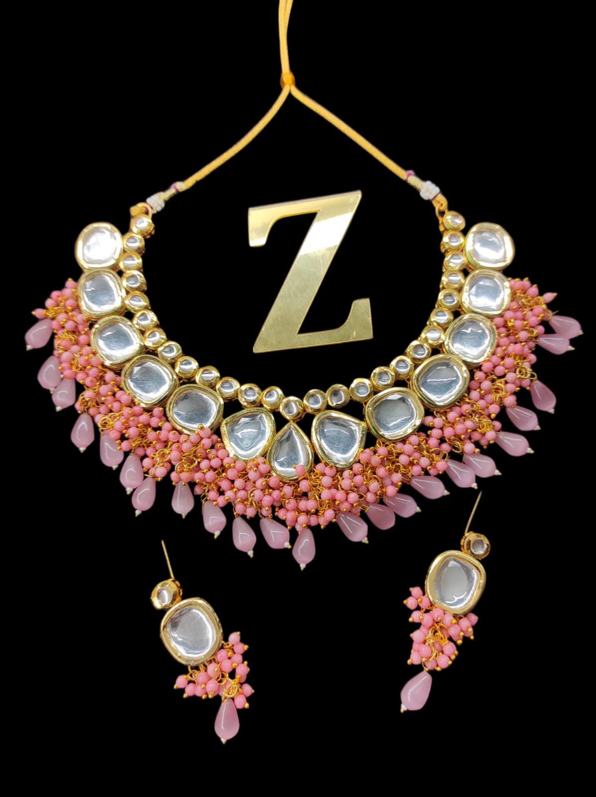 Zevar Jewelry kundan Necklace meenakari work back side set by Zevar