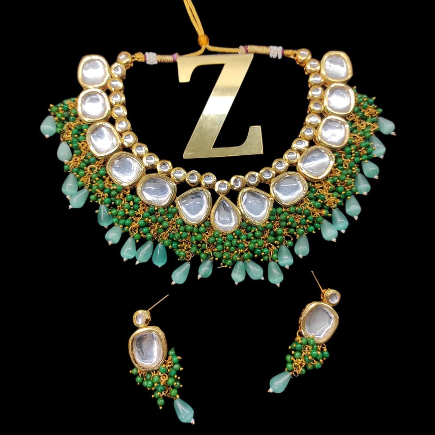 Zevar Jewelry kundan Necklace meenakari work back side set by Zevar