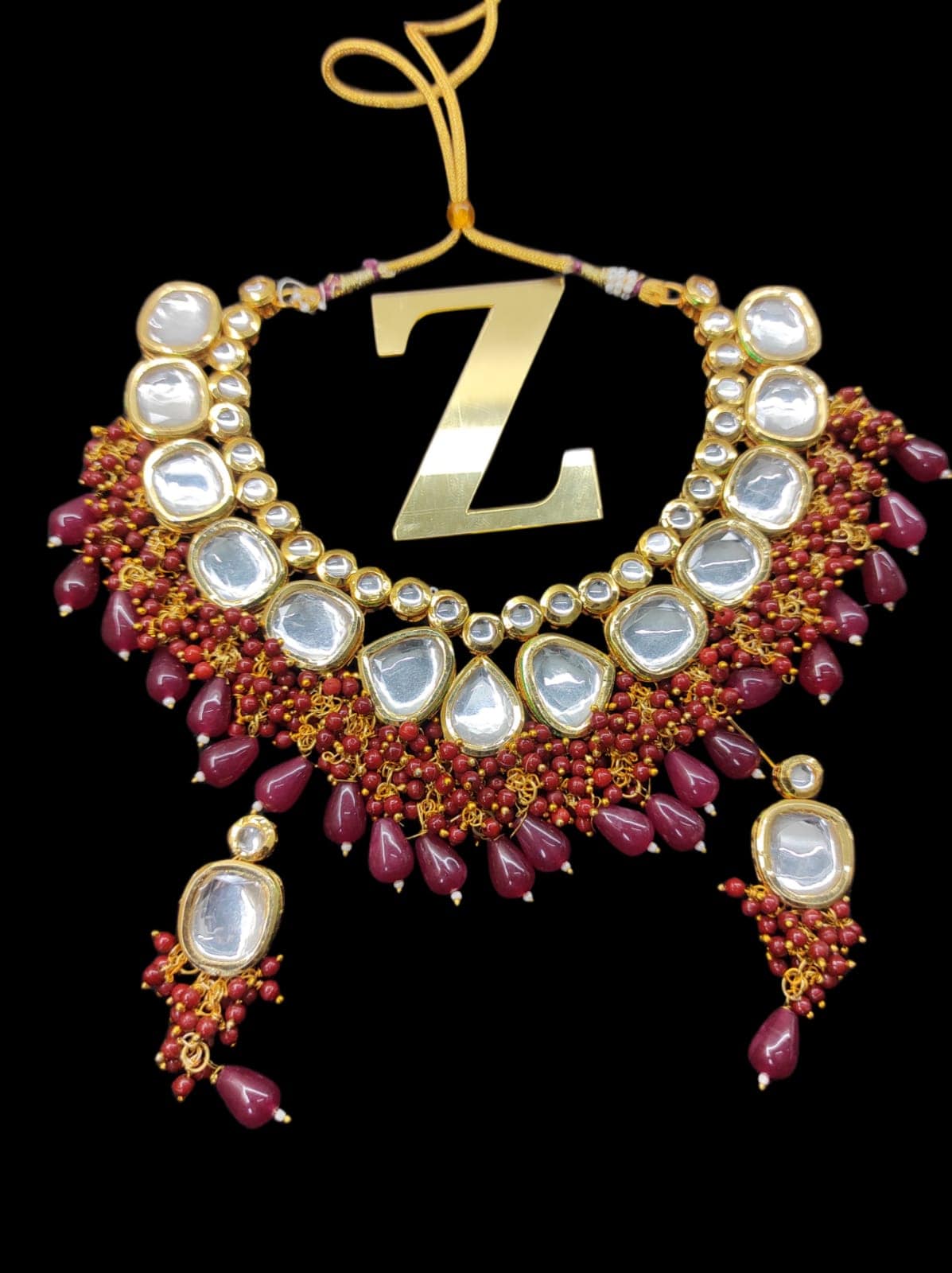 Zevar Jewelry kundan Necklace meenakari work back side set by Zevar