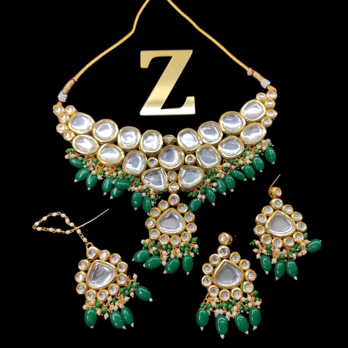 Zevar Jewelry kundan Necklace meenakari work back side set by Zevar