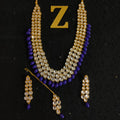 Zevar Jewelry KUNDAN PEARL LONG NECKLACE & EARRINGS SET BY ZEVAR