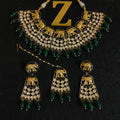 Zevar Jewelry Meenakari Choker Necklace earrings maangtikka set by Zevar