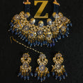 Zevar Jewelry Meenakari Choker Necklace earrings maangtikka set by Zevar
