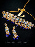 Zevar Jewelry Meenakari Choker Necklace earrings set by Zevar