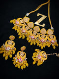 Zevar Jewelry Meenakari Choker Necklace Earrings With Maangtikka Set By Zevar