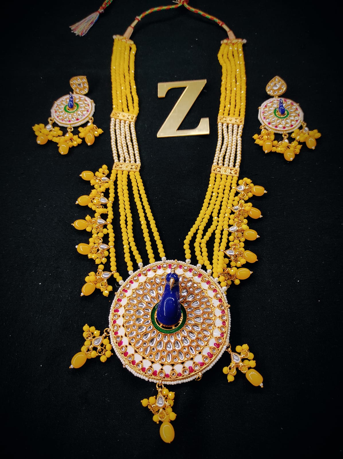 Zevar Jewelry Peacock long necklace traditional new design set by zevar