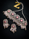 Zevar Jewelry Premium Quality AD Stone Earrings Chokher Necklace Set By Zevar