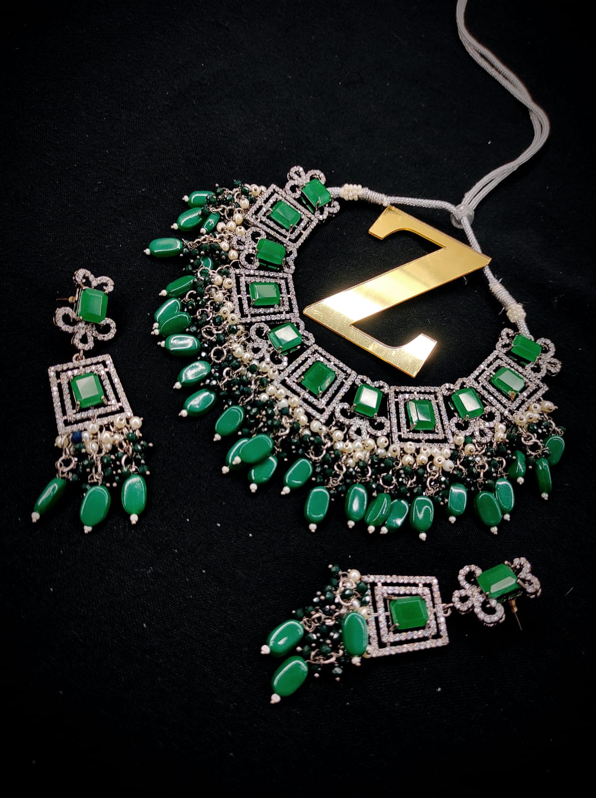 Zevar Jewelry Premium Quality AD Stone Kundan Jewellery Set By Zevar