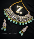 Zevar Jewelry Premium Quality AD Stone Monalisa Beads Uncut Kundan Jewellery Set By Zevar