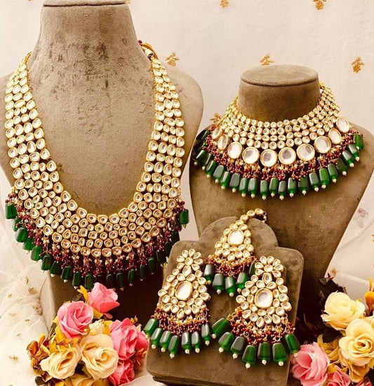 Zevar Jewelry Premium Quality Kundan Bridal Jewellery Earring With Maangtika Set By Zevar1
