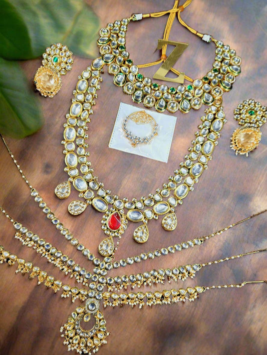 Zevar Jewelry Premium Quality Kundan Bridal Jewellery Meenakari Work Back Side Set By Zevar