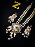 Zevar Jewelry Uncut Kundan Earrings & long necklace traditional new design set by zevar