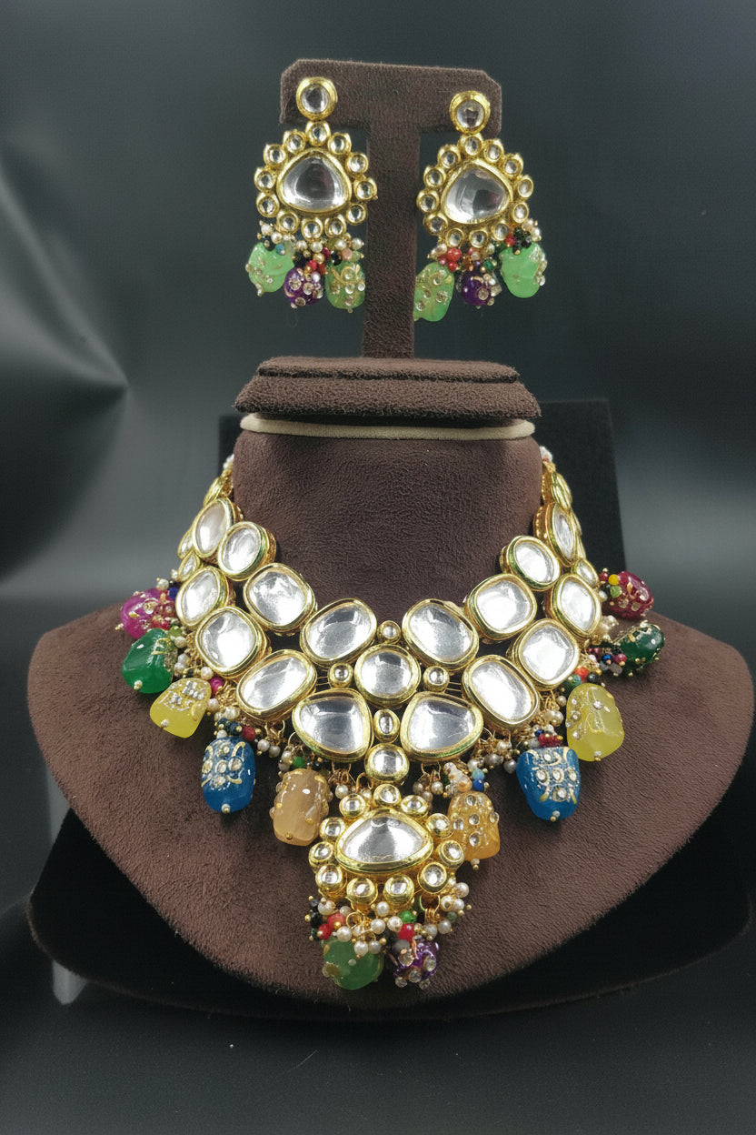 Kundan Heavy Pearl Necklace By Zevar - Zevar