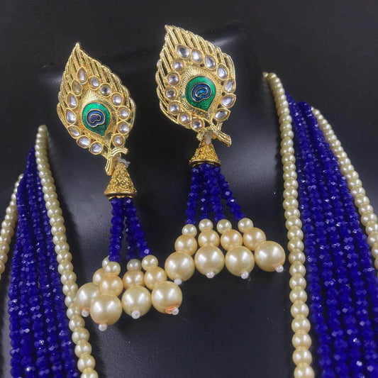 Zevar Long necklace Gold-Plated Antique Matte God Jewellery Set By Zevar