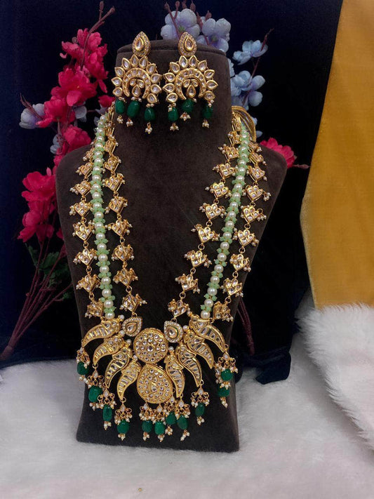 Zevar Long necklace Kundan Pearl Long Necklace Set By Zevar