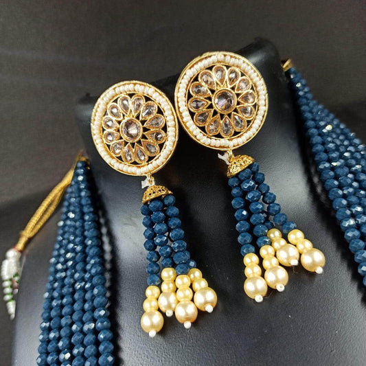 Zevar Long necklace Traditional Kundan Pearl Necklace Set By Zevar