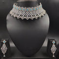 Zevar necklace ad Blue Stone AD Choker Necklace By Zevar