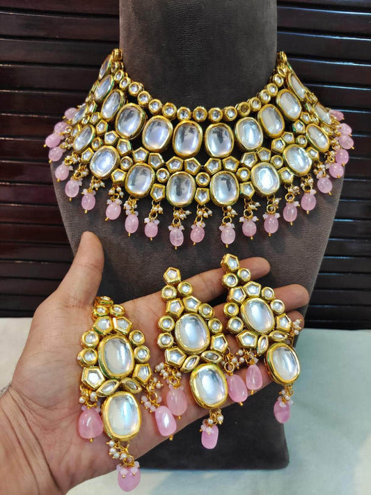 Zevar Necklace Beautifull Kundan Choker Necklace Set By Zevar.