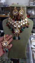 Zevar Necklace Kundan pearl and beads Choker Necklace. set by zevar