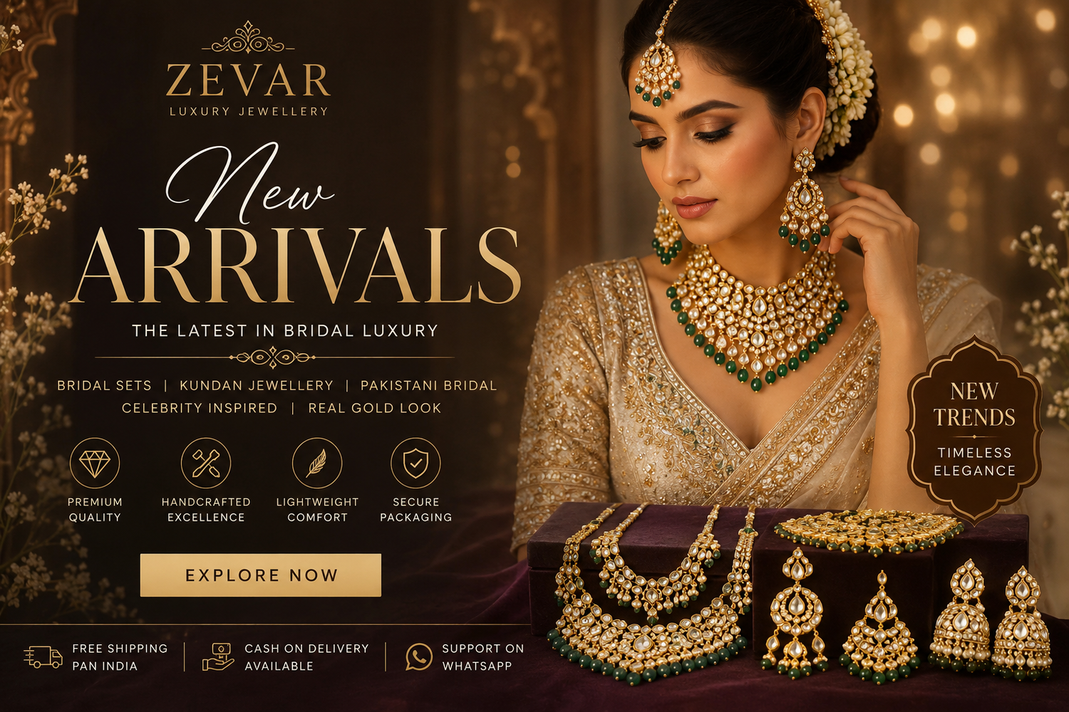 Zevar New Arrivals Bridal Jewellery Collection Banner