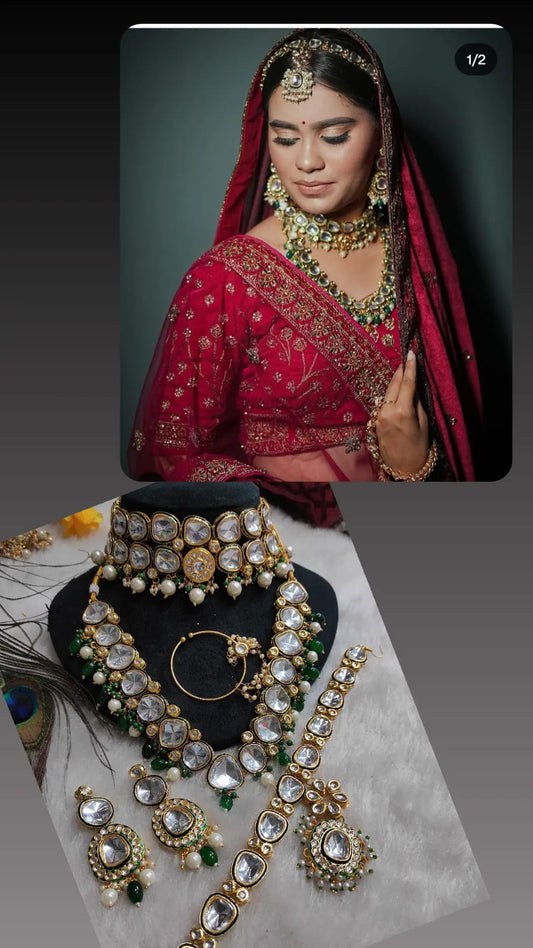 Elegant Green Bridal Jewellery Set