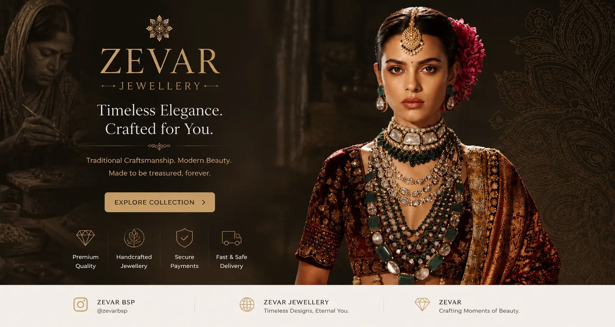 Zevar Jewellery – Timeless Elegance, Crafted for You. Kundan bridal jewellery