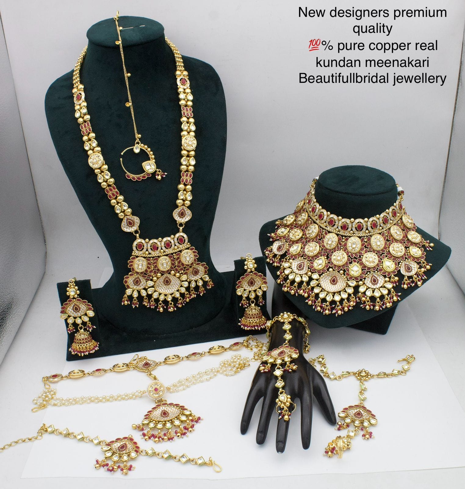LV Bridal jewelry Exquisite Red Copper Bridal Jewelry Set with Elegant Accessories