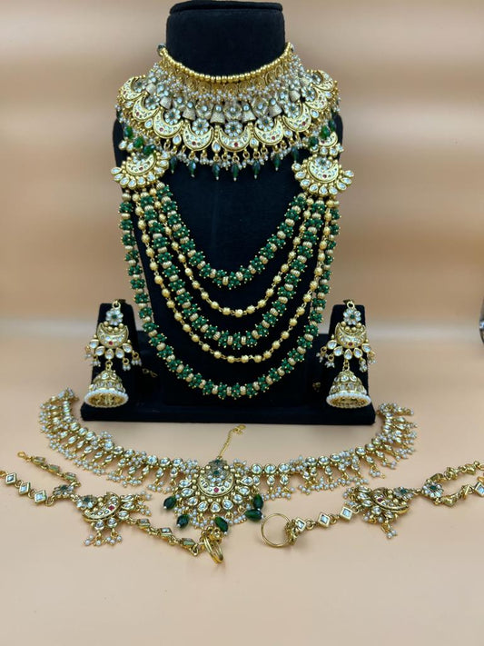 Om Sai Bridal Bridal jewelry Green ZEVAR I Exquisite Kundan Gold Jewellery: Timeless Beauty and Elegance