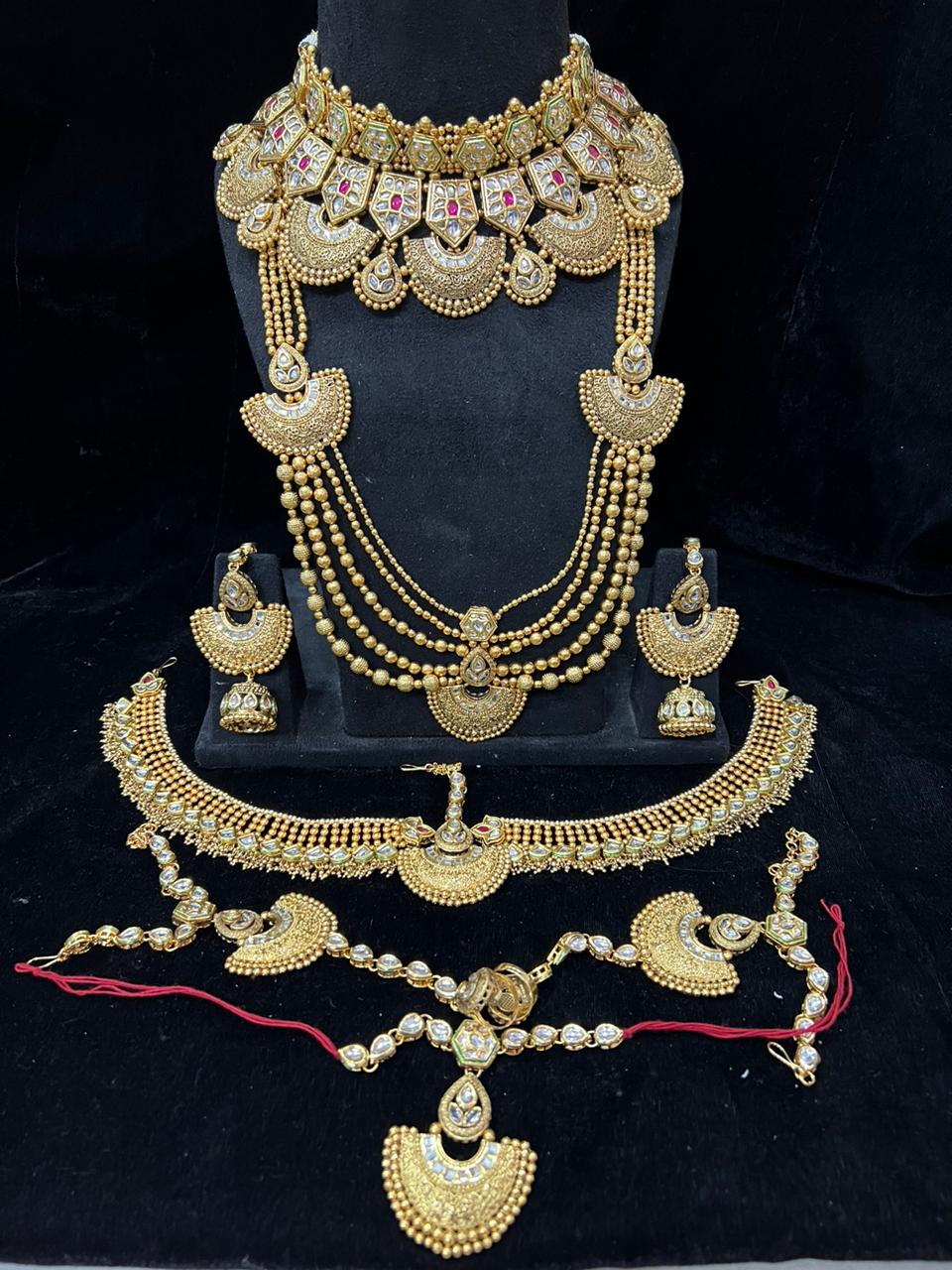 Om Sai Bridal Bridal jewelry ZEVAR I Exquisite Bridal Gold Jewellery Set: Enhance Your Wedding Look with Elegance