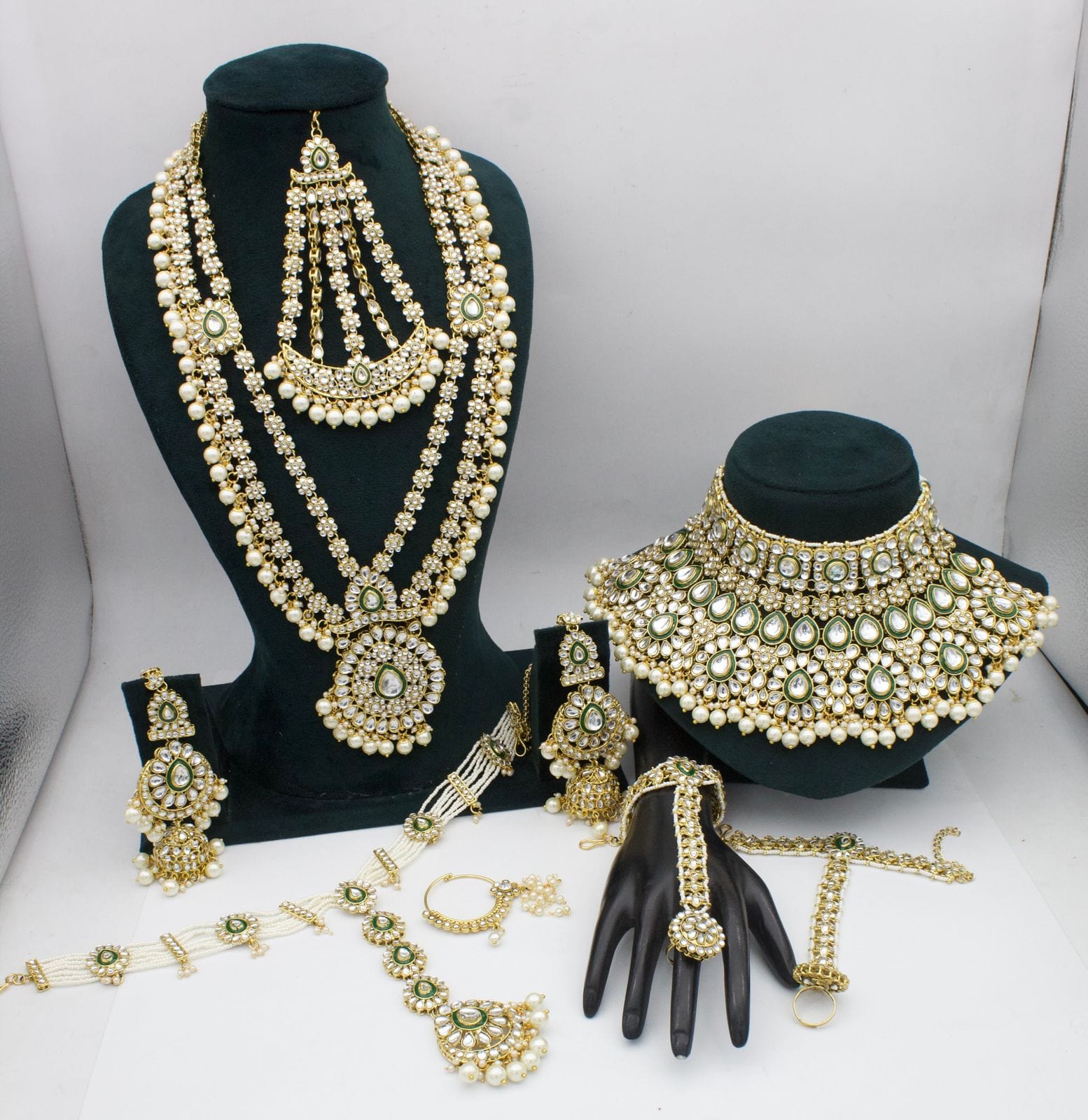 Padmavati Bridal jewelry Eternal Beauty Golden White Kundan Bridal Jewellery Set