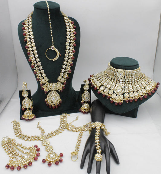 Padmavati Bridal jewelry Royal Rouge Mehroon Kundan Bridal Jewellery Set
