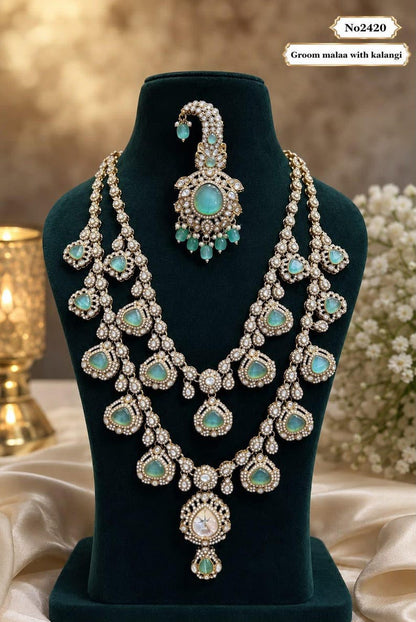 Kundan Polki groom mala necklace – Ishaan Khatter wedding look by Zevar