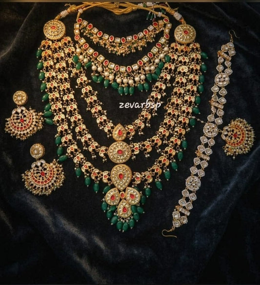 the Zevar Bridal Choker Jewellery Set Royal Layered & Choker Bridal Set with Matching Accessories
