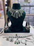 the Zevar Bridal Jewellery Set Green Emerald Elegance Bridal Jewelry Set with Kundan Detailing