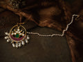 the Zevar Bridal Nath Royal Pearl Kundan Nath with Emerald Stone – Traditional Bridal Nose Ring