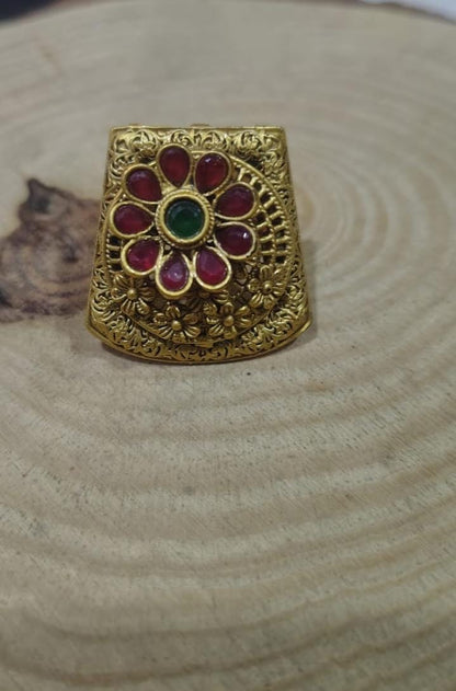 the Zevar Cocktail ring The Mayura Royal Filigree Ring
