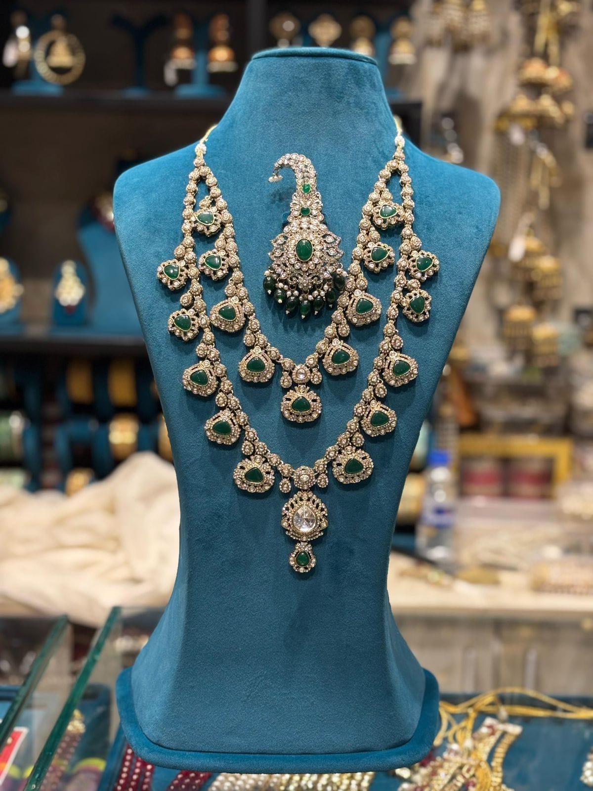 the Zevar groom necklace emerald green Ishaan Khatter Groom Necklace By Zevar