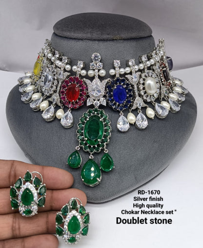 The Zevar Jewellery Bridal necklace Isha Ambani Inspiring Navratna Necklace