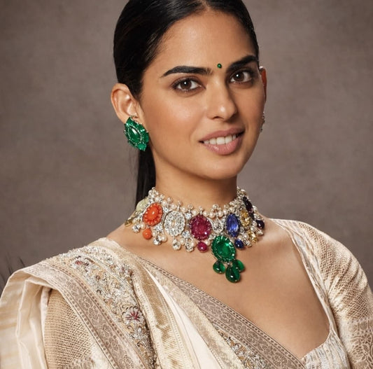 The Zevar Jewellery Bridal necklace Isha Ambani Inspiring Navratna Necklace