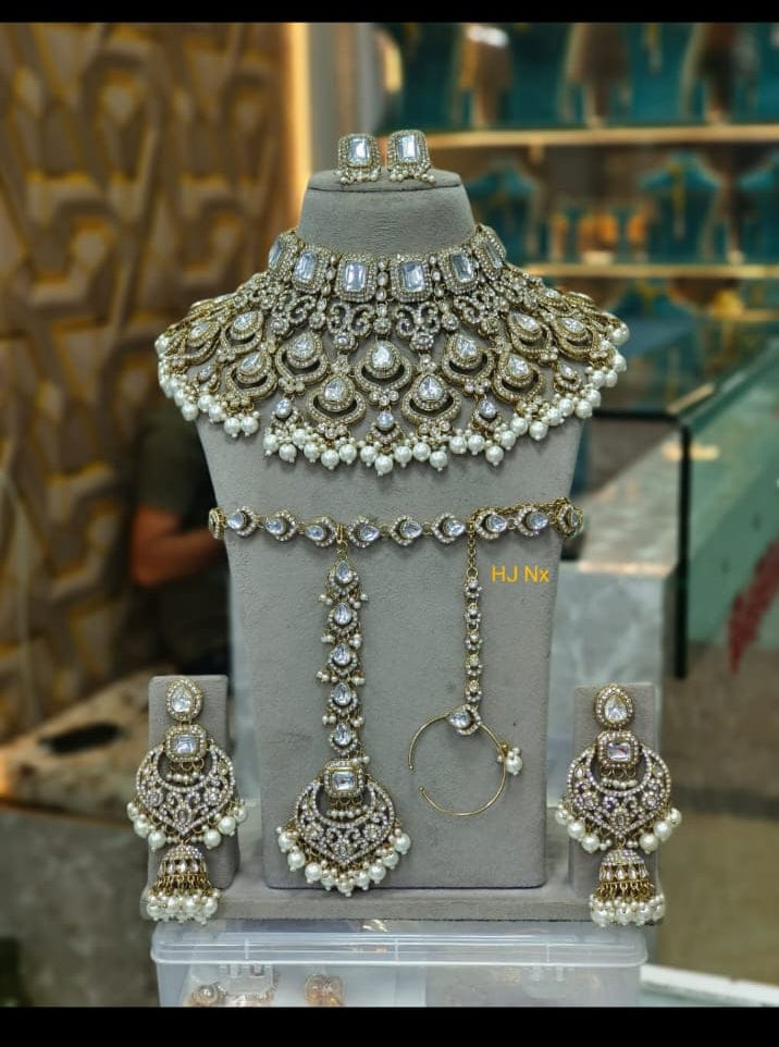 The Zevar Jewellery Kundan Bridal Jewelry Set Royal Kundan Pearl Bridal Jewellery Set