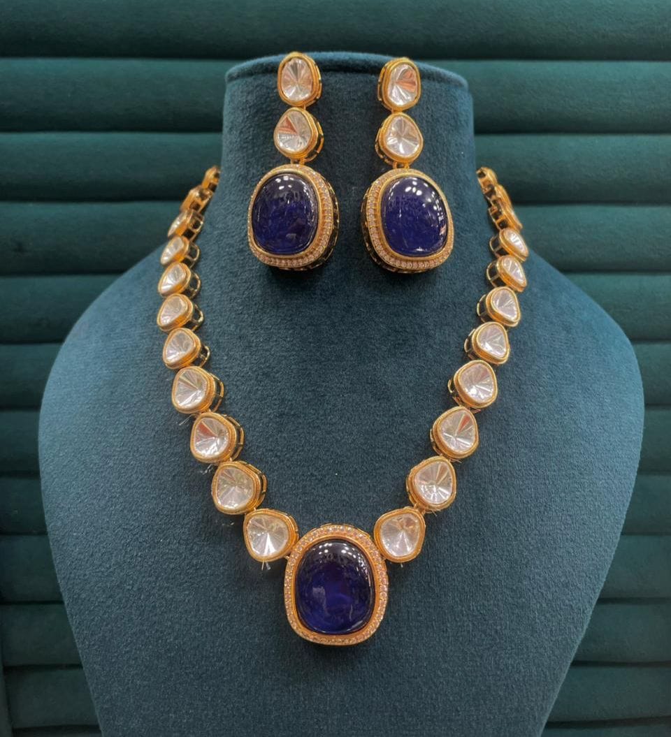the Zevar Kundan Pulki Bridal Jewelry Set The Begum Collection: Imperial Violet Polki String Set