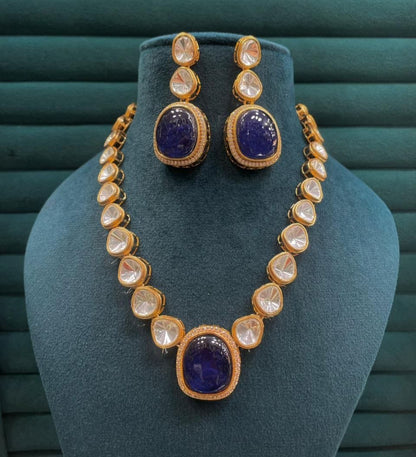 the Zevar Kundan Pulki Bridal Jewelry Set The Begum Collection: Imperial Violet Polki String Set