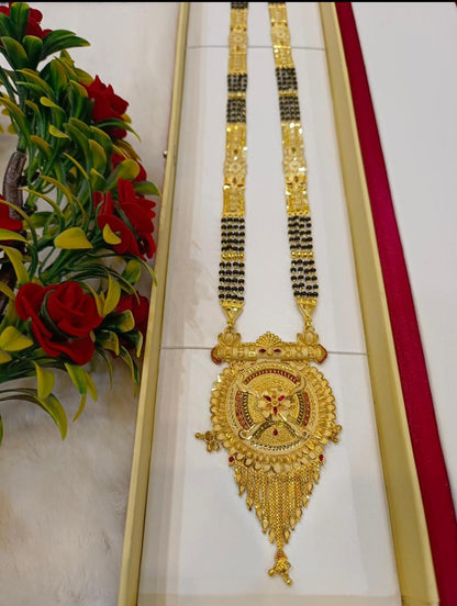 the Zevar mangalsutra One Gram Gold Plated Mangalsutra