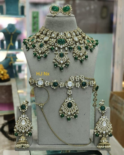 the Zevar Semi Bridal Jewelry Set Heritage Craft Emerald Semi Bridal Jewelry Set