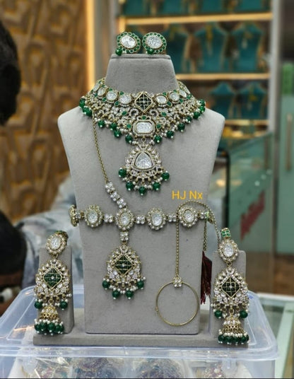 the Zevar Semi Bridal Jewelry Set The Royal Emerald Semi Bridal Jewelry Set