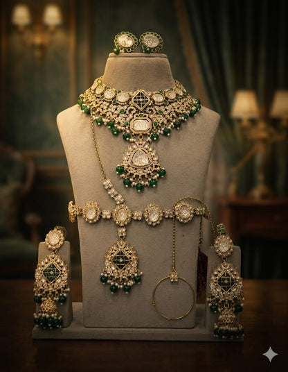 the Zevar Semi Bridal Jewelry Set The Royal Emerald Semi Bridal Jewelry Set