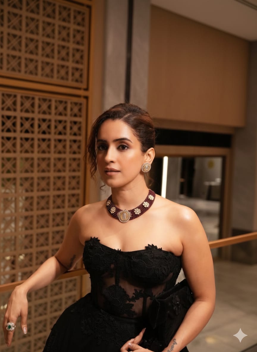 the Zevar Victorian Necklace Set Royal Victorian Maroon And Green Beaded Kundan Coin Choker Necklace Set with Matching Stud Earrings